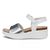 Sandale casual dama ECCO Flowt Wedge Cork W (White / Grey Metallic)