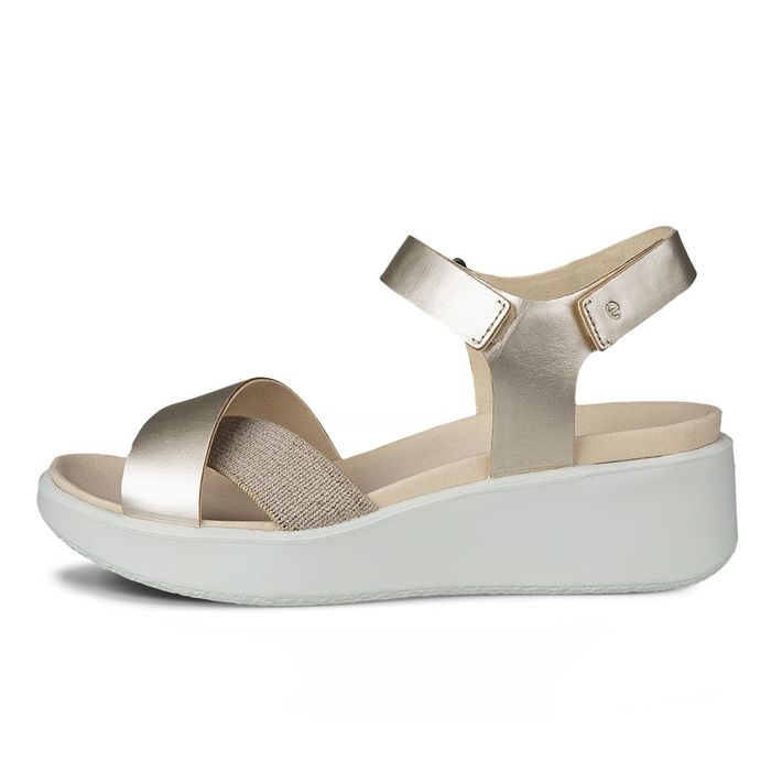 Sandale casual dama ECCO Flowt Wedge LX W (Yellow / Pure white