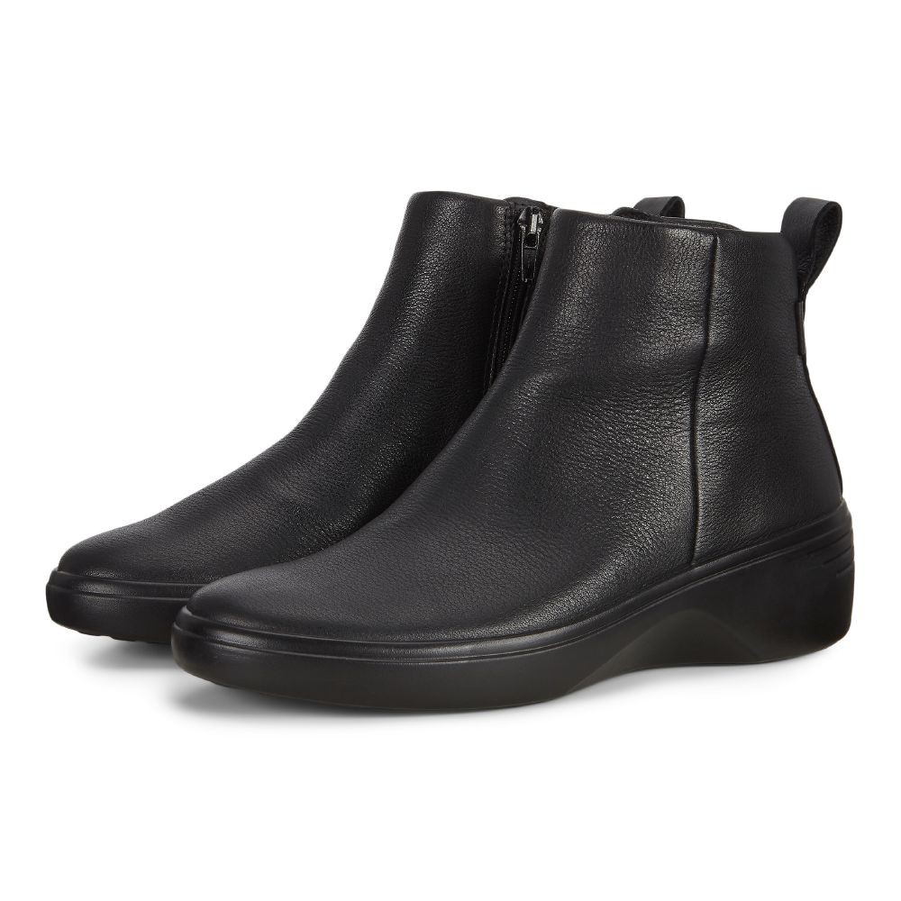 Ghete casual dama ECCO Soft (Black) - CASUAL - GHETE - Femei