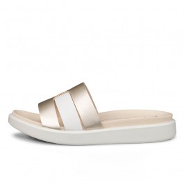 Sandale casual dama ECCO Flowt Wedge LX W (White / Gold Metallic)
