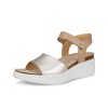 Sandale casual dama ECCO Flowt Wedge Cork (Metallics / Pure white gold)