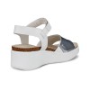 Sandale casual dama ECCO Flowt Wedge Cork W (White / Grey Metallic)