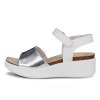 Sandale casual dama ECCO Flowt Wedge Cork W (White / Grey Metallic)
